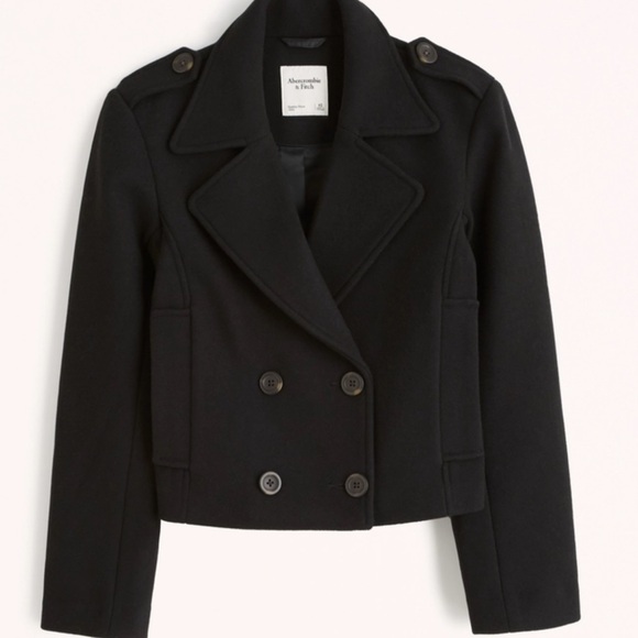 Abercrombie & Fitch Jackets & Blazers - NWT Abercrombie & Fitch Wool Blend Womens Double Breasted Cropped Pea Coat